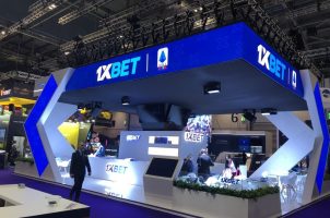 1xBet booth at a gaming conference