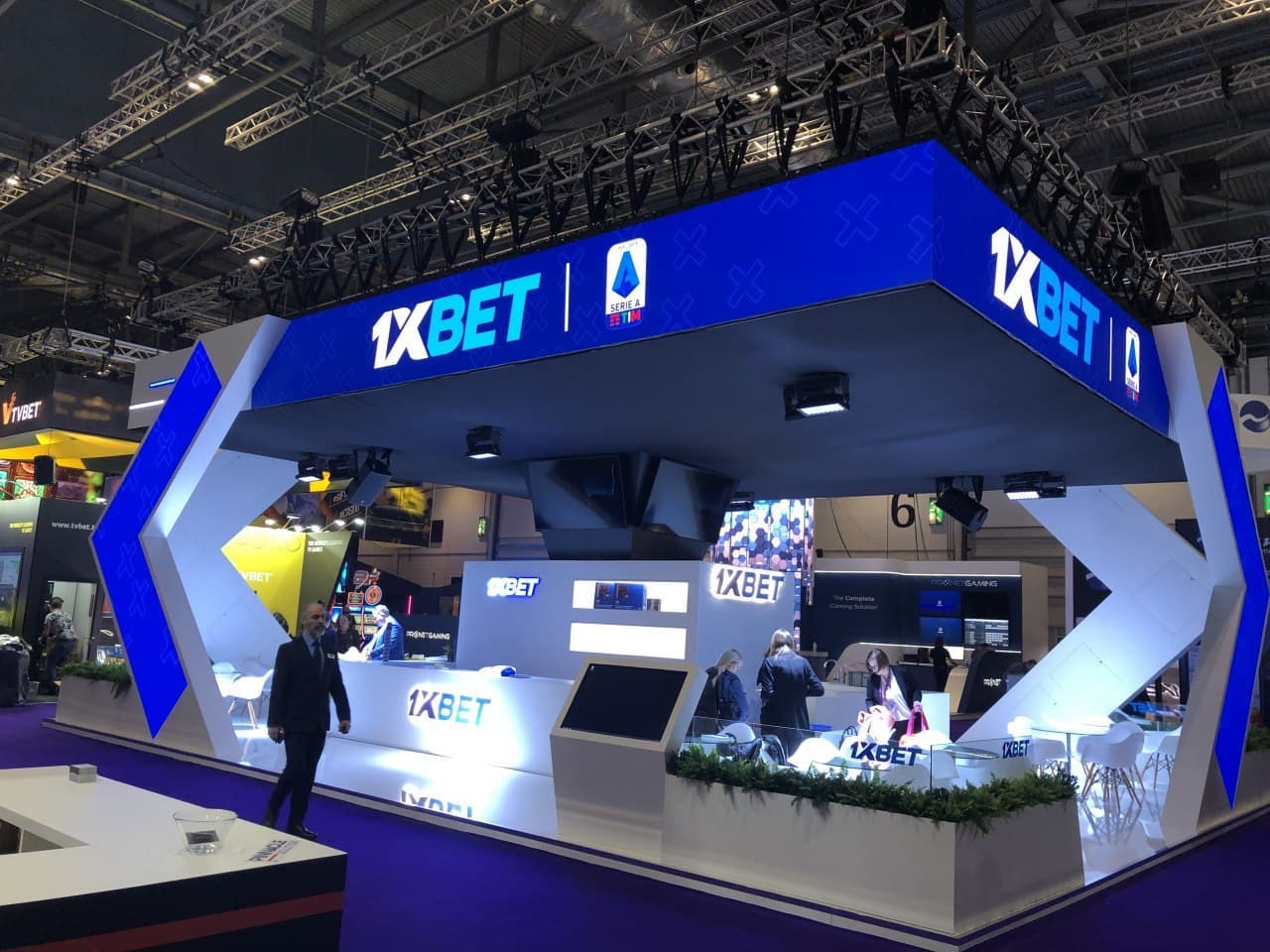 1xBet booth at a gaming conference