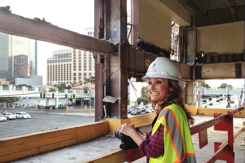 Giada De Laurentiis visits the site of her new restaurant. Thanks to Caesars Entertainment for the pic.