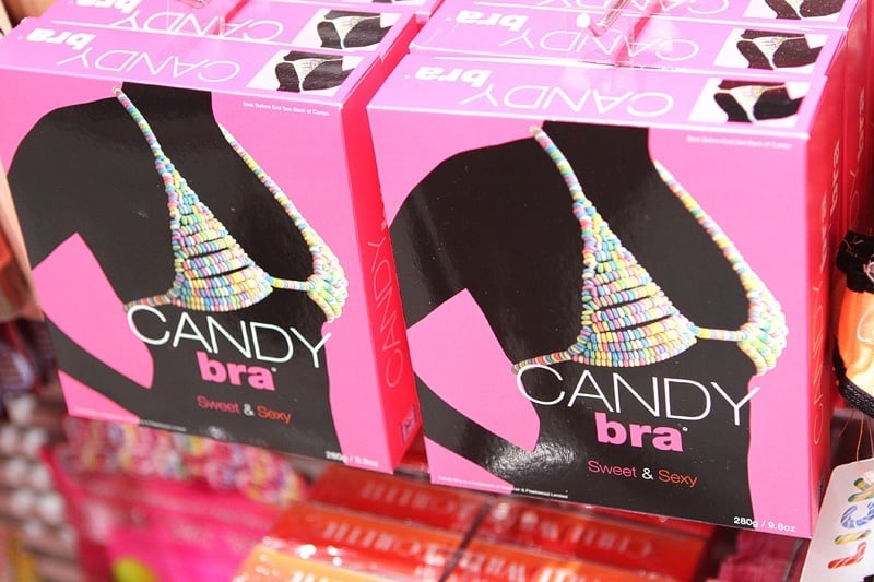 We're not sure a bra fashioned from candy would provide the recommended amount of support.