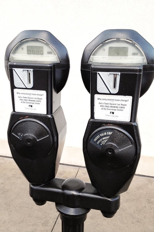 Two of the actual B.S. parking meters in question.