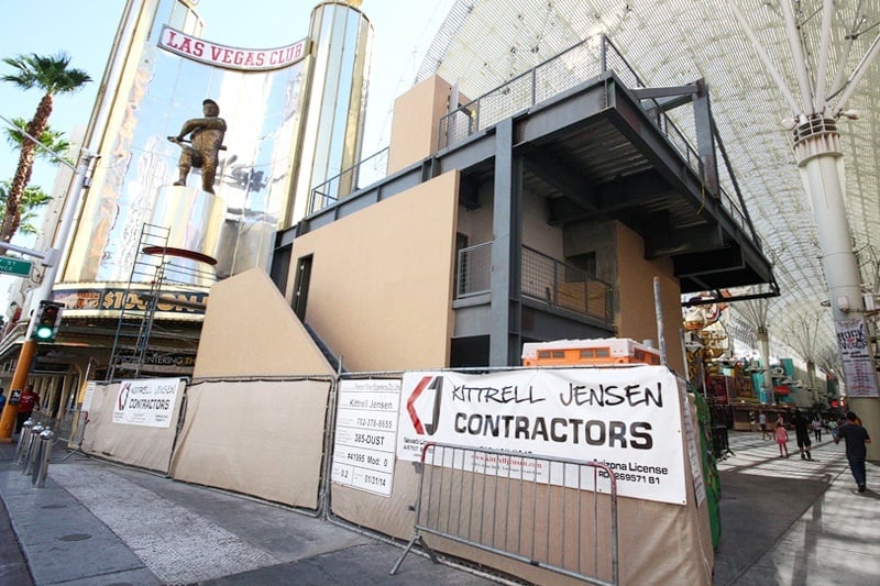The back of this structure currently doubles as a stage.