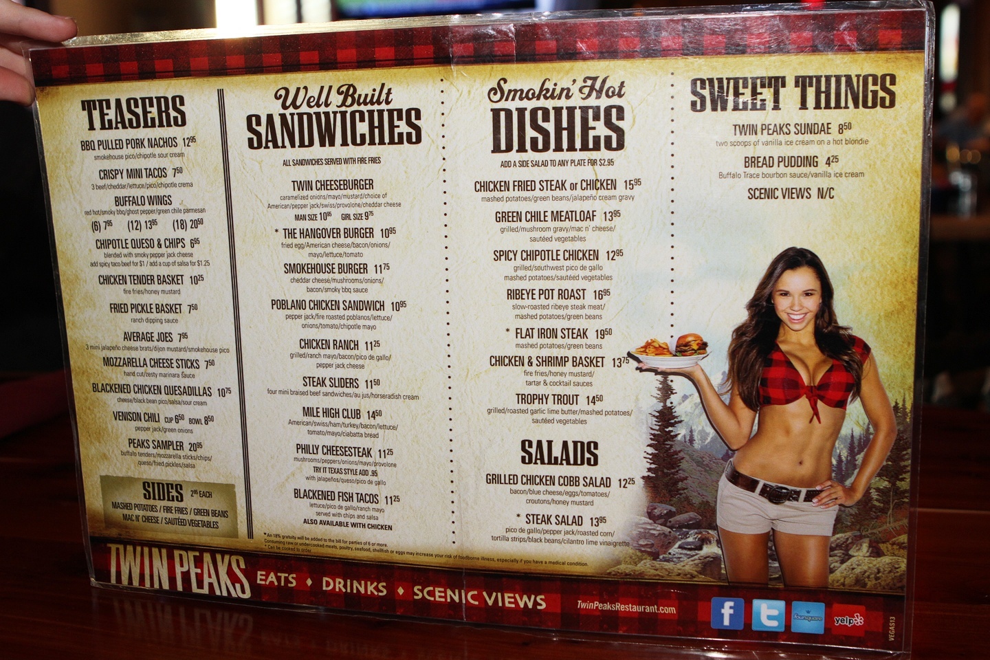 Twin Peaks menu.