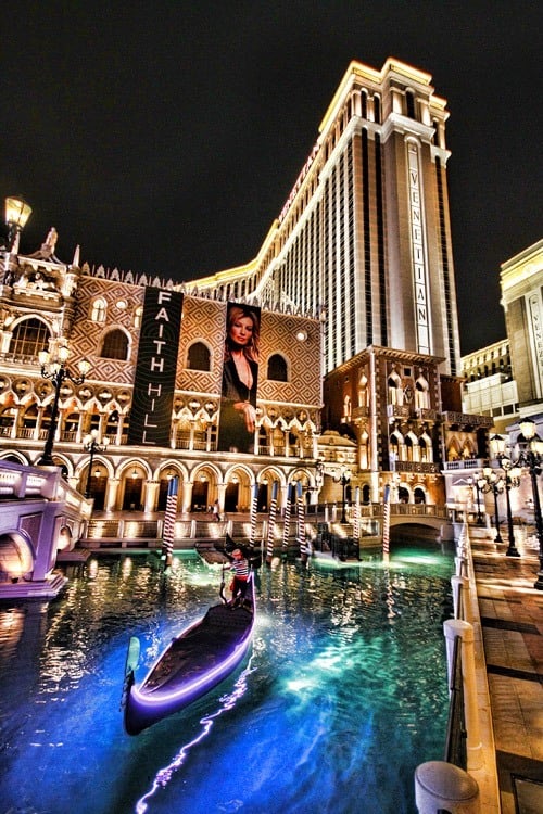 The Venetian's a stunner, complete with gondolas and waterways.