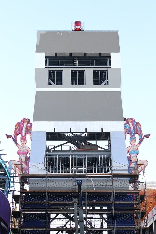 Zipline riders will shoot out of Slotzilla on two different levels.