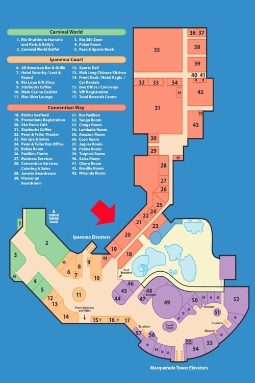 Rio Las Vegas map