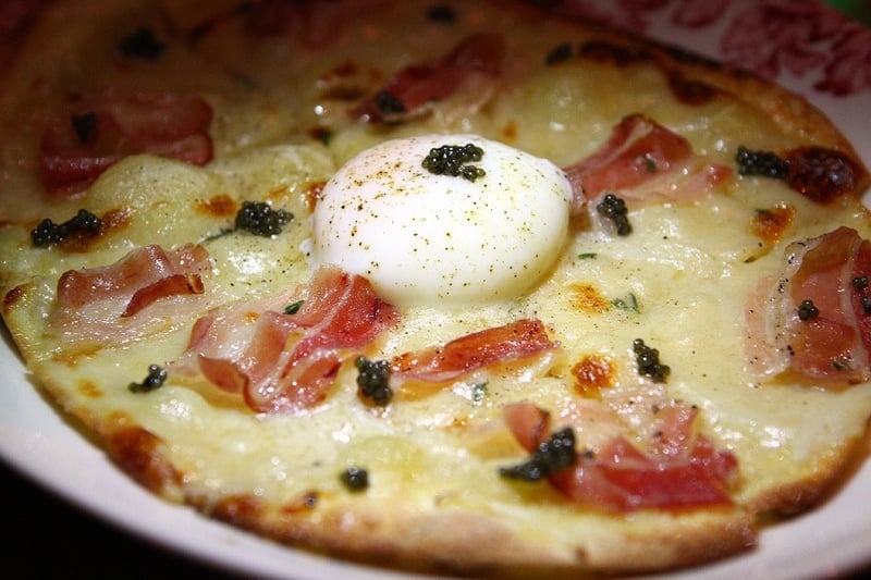 Caviar flatbread