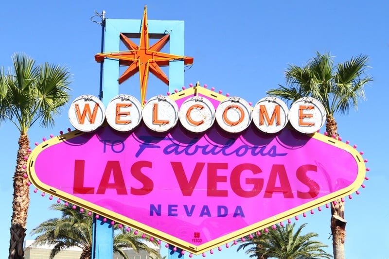 Purple Las Vegas sign