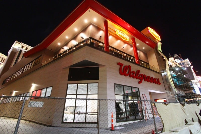 Walgreens, Denny's and White Castle on Las Vegas Strip in Las