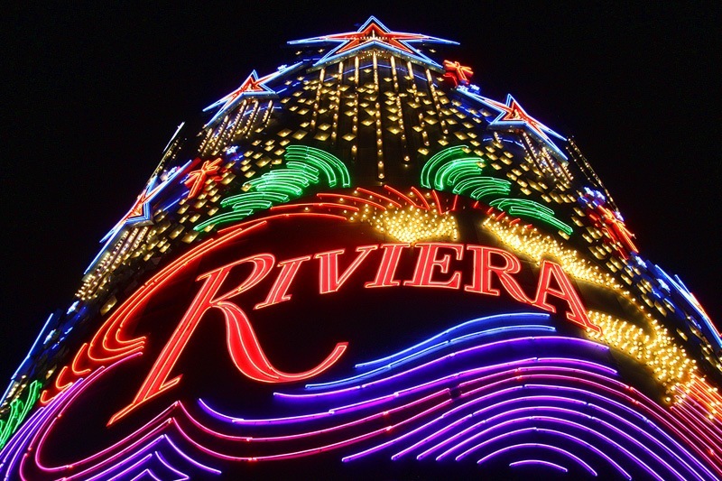 Riviera Casino Hotel sign removal in Las Vegas