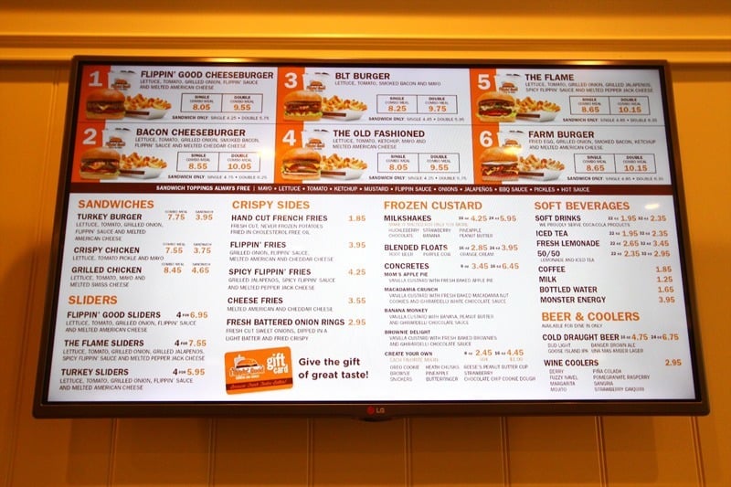 Flippin' Good Burgers menu