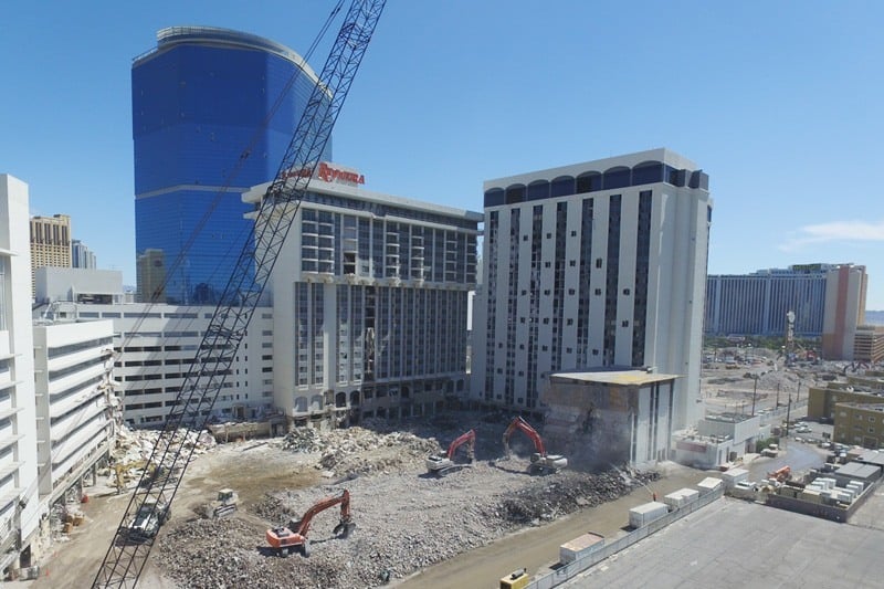 The Riviera Hotel under construction, 1955