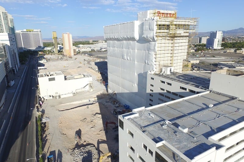 Riviera Demolition Update: Abandoned Rooftop Pool is History