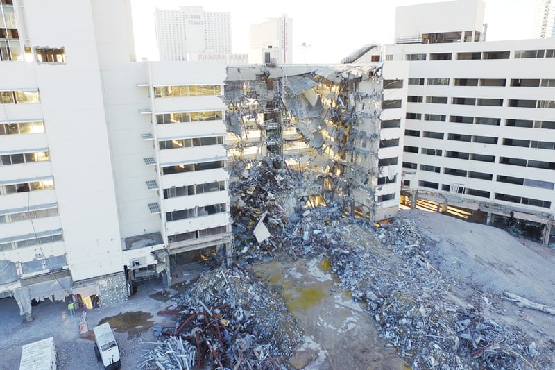 Watch implosion of legendary Riviera Hotel and Casino in Las Vegas 