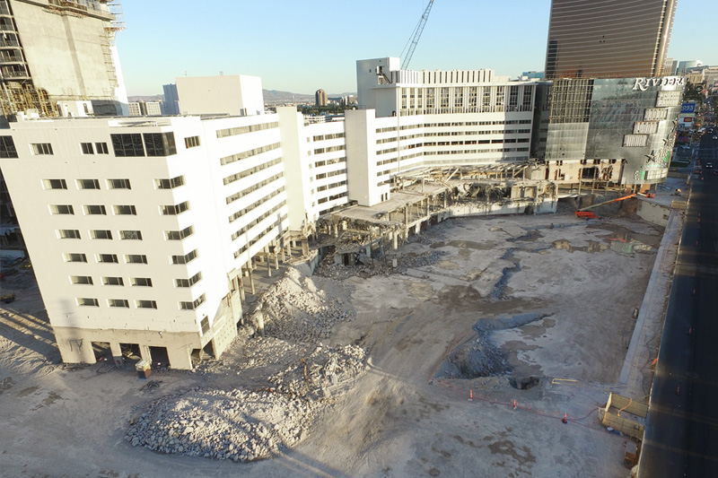 Riviera Demolition Update: Abandoned Rooftop Pool is History