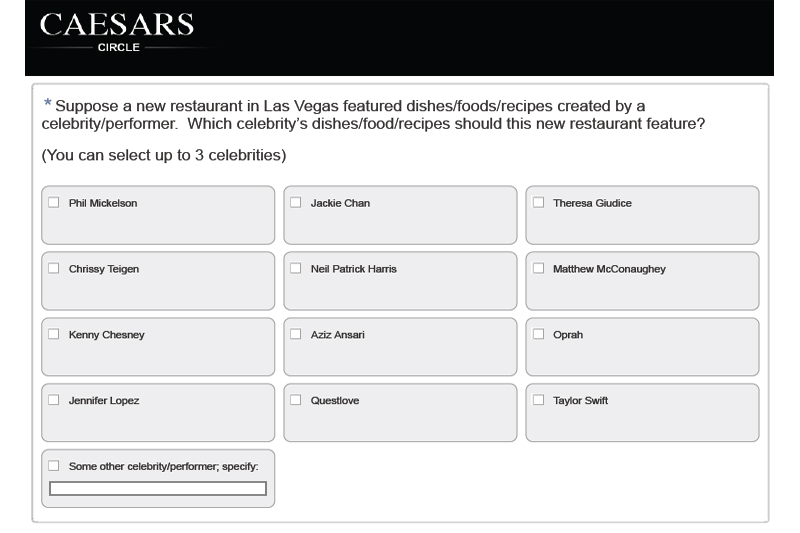 Caesars survey