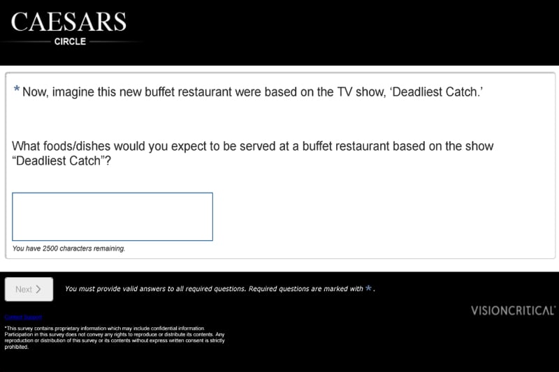 Caesars survey