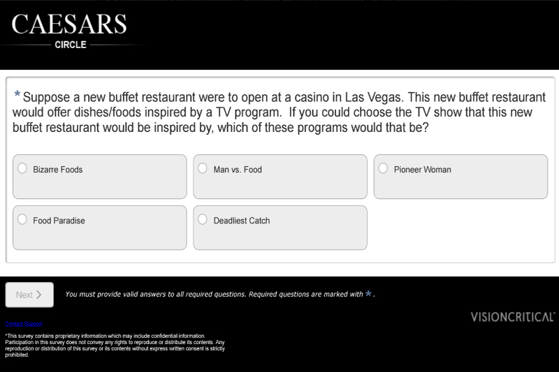 Caesars survey