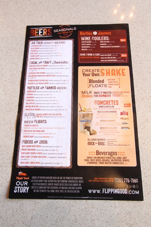 Flippin' Good menu