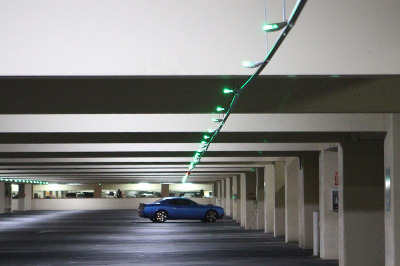 Caesars parking structure lights
