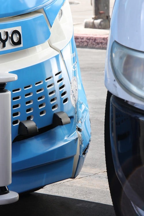 Driverless shuttle accident