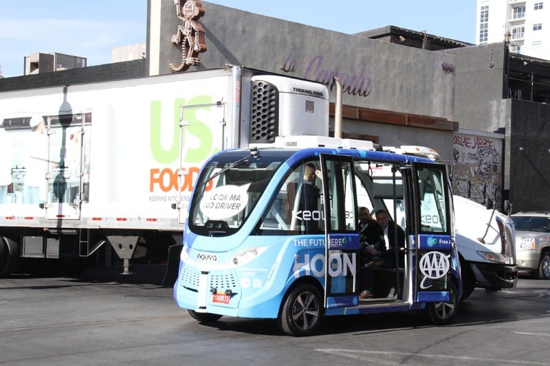 Driverless shuttle accident