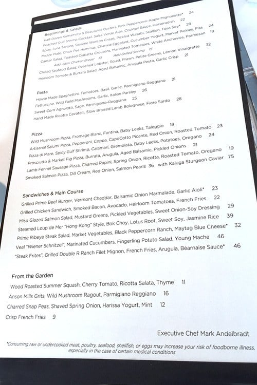 Spago Bellagio menu prices