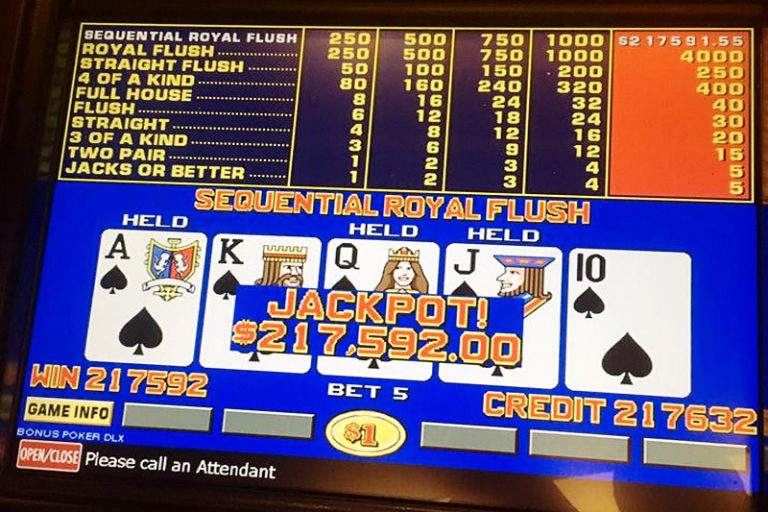 Player Hits Rare Sequential Royal Flush for 217,000 Jackpot