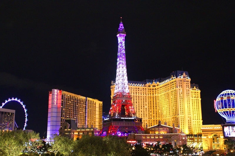 Paris Las Vegas Hotel and Casino and Eiffel Tower Editorial