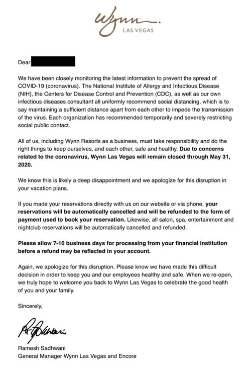 Wynn reopening