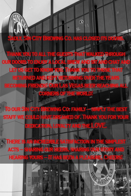 Sin City Brewing closed