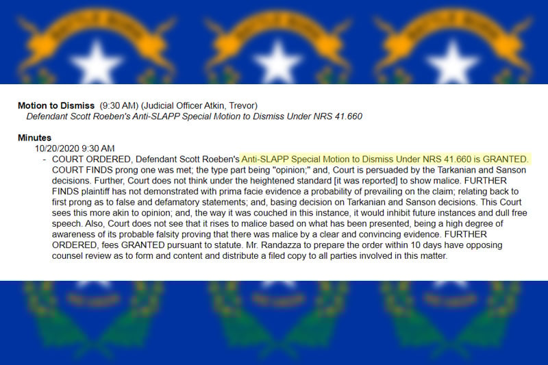 Anti-Slapp Dismissed