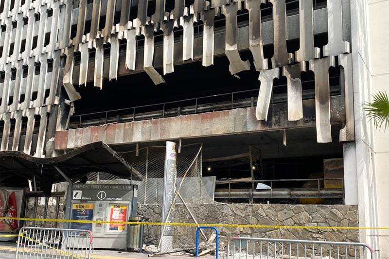 Four Queens garage fire