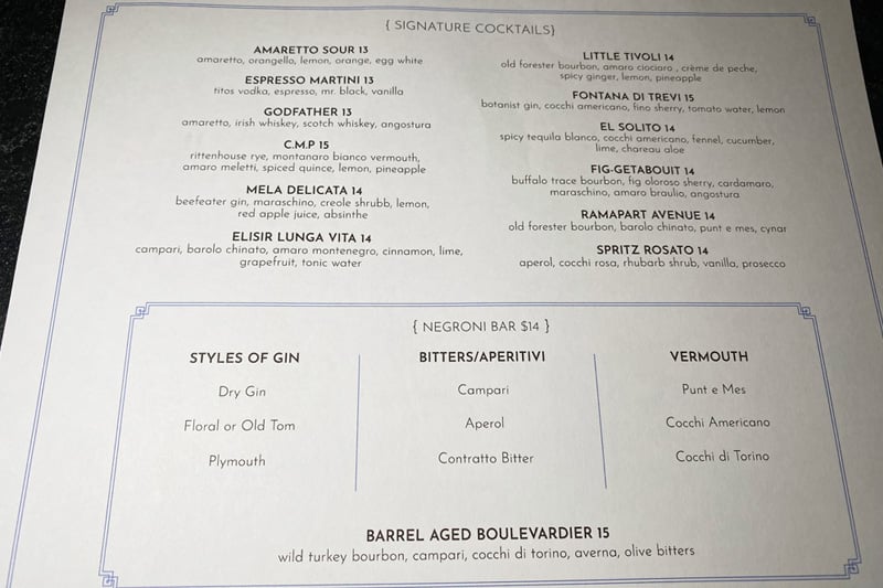 Al Solito cocktails