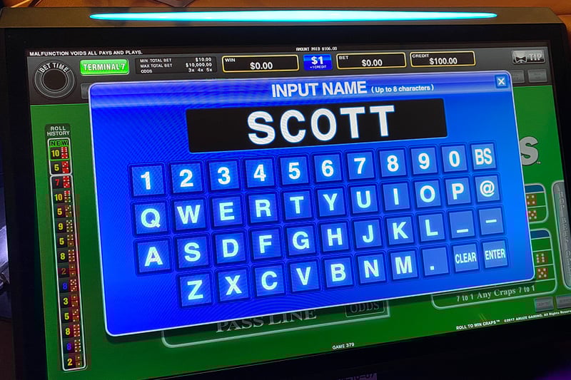 Electronic craps table