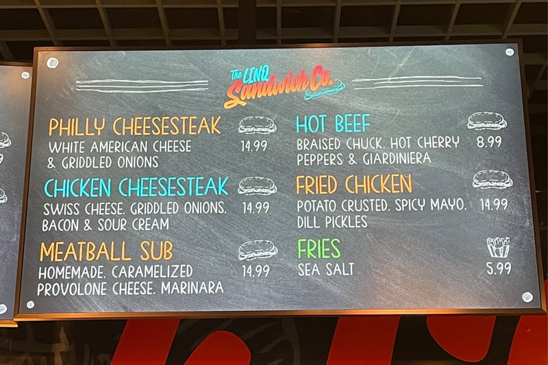 Linq Sandwich Co. menu