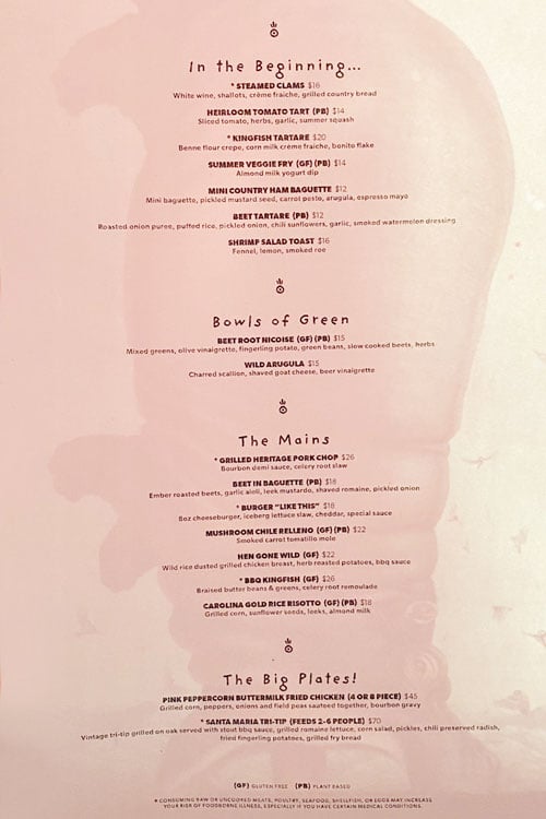 Peyote downtown menu