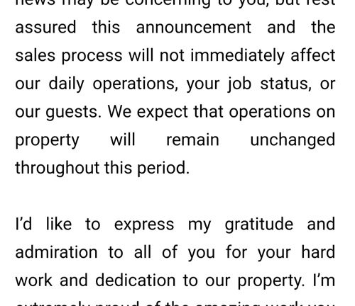 Internal Documents Confirm Mirage Sale Rumors