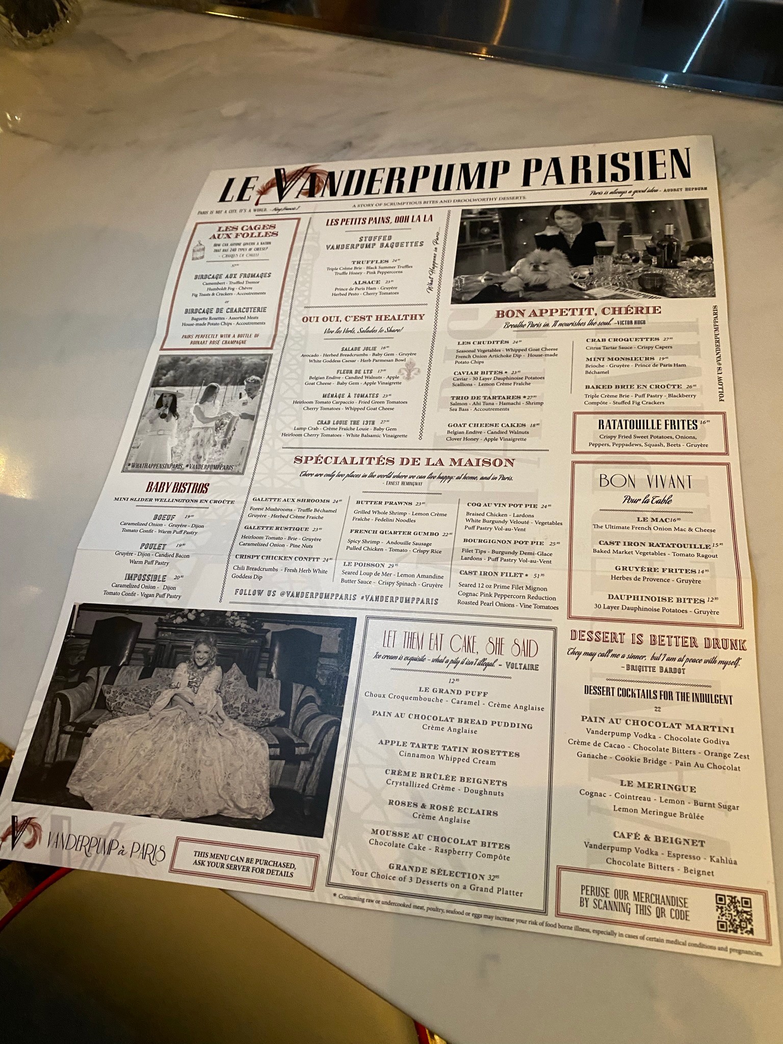 paris vanderpump vegas menu