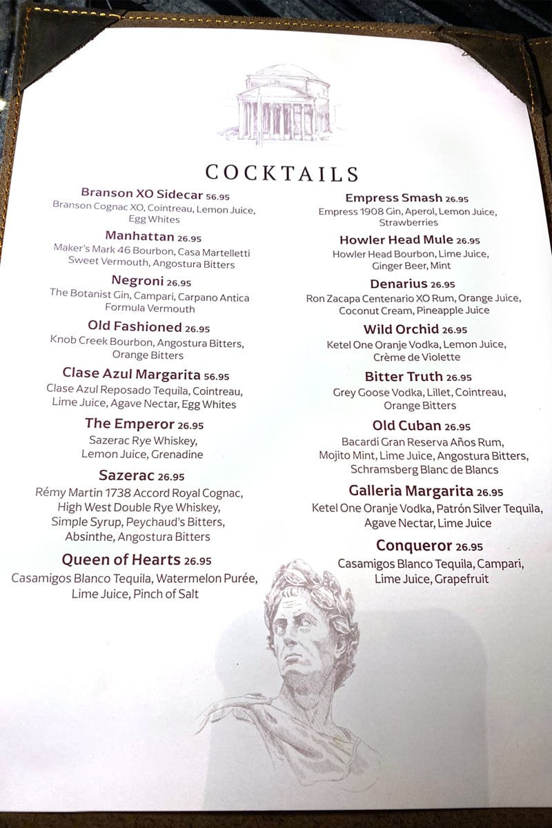 Galleria Bar Opens at Caesars Palace, $27 Cocktails Cause Kerfuffle