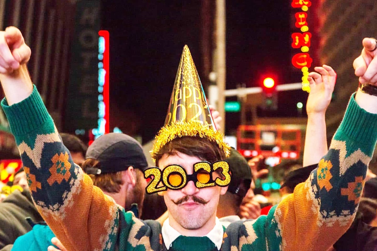 4K HDR) Fremont Street Las Vegas New Year's Eve 2023 - Las Vegas