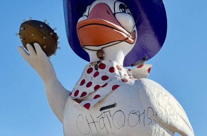 Douchebag Defaces Vintage Golden Goose in Downtown Las Vegas