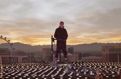 Timothee Chalamet Mounts Sphere to Promote New Movie