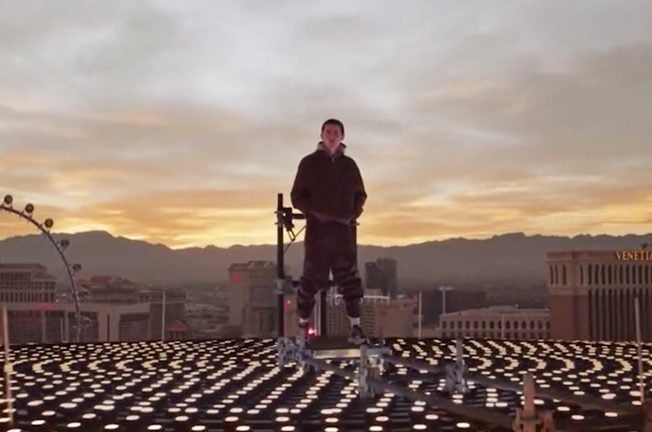 Timothee Chalamet Mounts Sphere to Promote New Movie