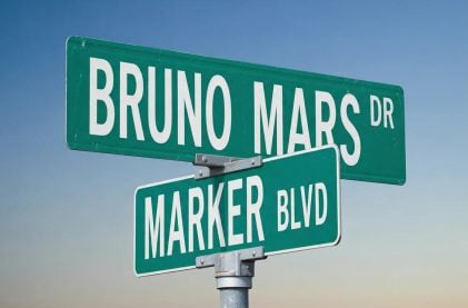 Superstar Bruno Mars is Getting a Street Named After Him